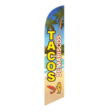 15' Tacos De Mariscos Feather Flag with personalized logo