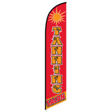 15' Tanning Salon Feather Flag with your custom brand