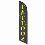 15' Tattoos Feather Flag printed with custom graphics