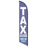 15' Tax Service Feather Flag Blue with custom printed logo