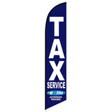15' Tax Service Feather Flag Blue with custom printed logo