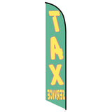 15' Tax Service Feather Flag Green with personalized logo