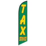 15' Tax Service Feather Flag Green with personalized logo
