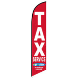 15' Tax Service Feather Flag E-File Red personalized with logo