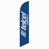 15' Telcel America Feather Flag with custom printed graphics