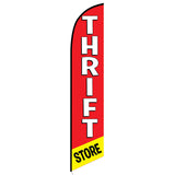 15' Thrift Store Feather Flag with custom printed graphics