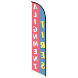 15' Tires Alignment Blue Red Banner Flag with your custom branding