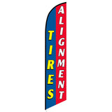 15' Tires Alignment Blue Red Banner Flag with your custom branding