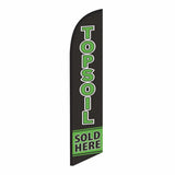 15' Topsoil Sold Here Feather Flag personalized with logo