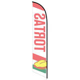 15' Tortas (White) Feather Flag printed with custom graphics