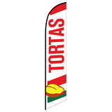 15' Tortas (White) Feather Flag printed with custom graphics
