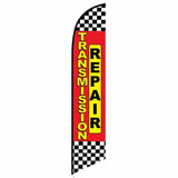 15' Transmission Repair Red Checkered Banner Flag printed with custom graphics