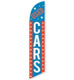 15' Used Cars (Red, White, Blue) Feather Flag custom printed with company logo
