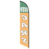 15' Used Cars Orange Feather Flag with your custom brand