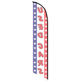 15' Used Cars Patriotic Feather Flag with your custom branding