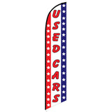 15' Used Cars Patriotic Feather Flag with your custom branding