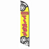 15' Used Tires Feather Flag printed to your specs
