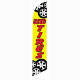 15' Used Tires Feather Flag printed to your specs