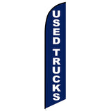 15' Used Trucks Blue Feather Flag with personalized logo