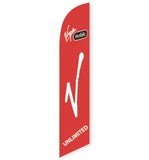 15' Virgin Mobile Red Feather Flag personalized with logo
