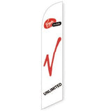 15' Virgin Mobile White Feather Flag customized with your graphics
