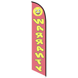 15' Warranty Smiley Feather Flag printed in full color