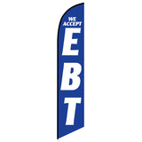 15' We Accept EBT Feather Flag with custom printed graphics