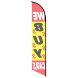 15' We Buy Cars (Yellow) Feather Flag printed to your specs