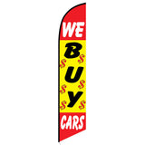15' We Buy Cars (Yellow) Feather Flag printed to your specs