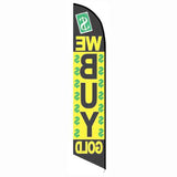 15' We Buy Gold Feather Flag printed with custom graphics