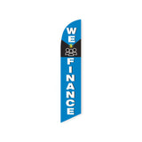 15' We Finance (Blue And Black) Feather Flag with custom printed logo