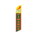 15' We Finance (Green And Red) Feather Flag with personalized logo