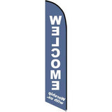 15' Welcome Worship With Us Feather Flag For Church custom printed with company logo