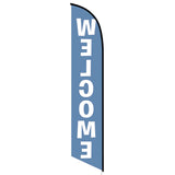 15' Welcome Blue Feather Flag personalized with logo