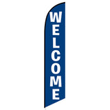 15' Welcome Blue Feather Flag personalized with logo