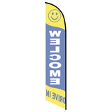 15' Welcome Drive-In Feather Flag customized with your graphics