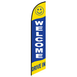 15' Welcome Drive-In Feather Flag customized with your graphics