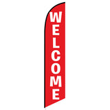 15' Welcome Red Feather Flag printed in full color
