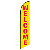 15' Welcome Yellow Feather Flag printed with custom graphics