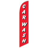 15' Car Wash Feather Flag with custom printed graphics