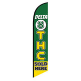 15' Delta 8 THC Feather Banner Flag customized with your graphics