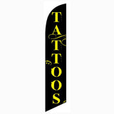 15' Tattoos Feather Flag printed with custom graphics