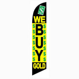 15' We Buy Gold Feather Flag printed with custom graphics