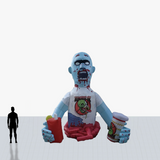 15 ft zombie inflatable mascot with your printed logo